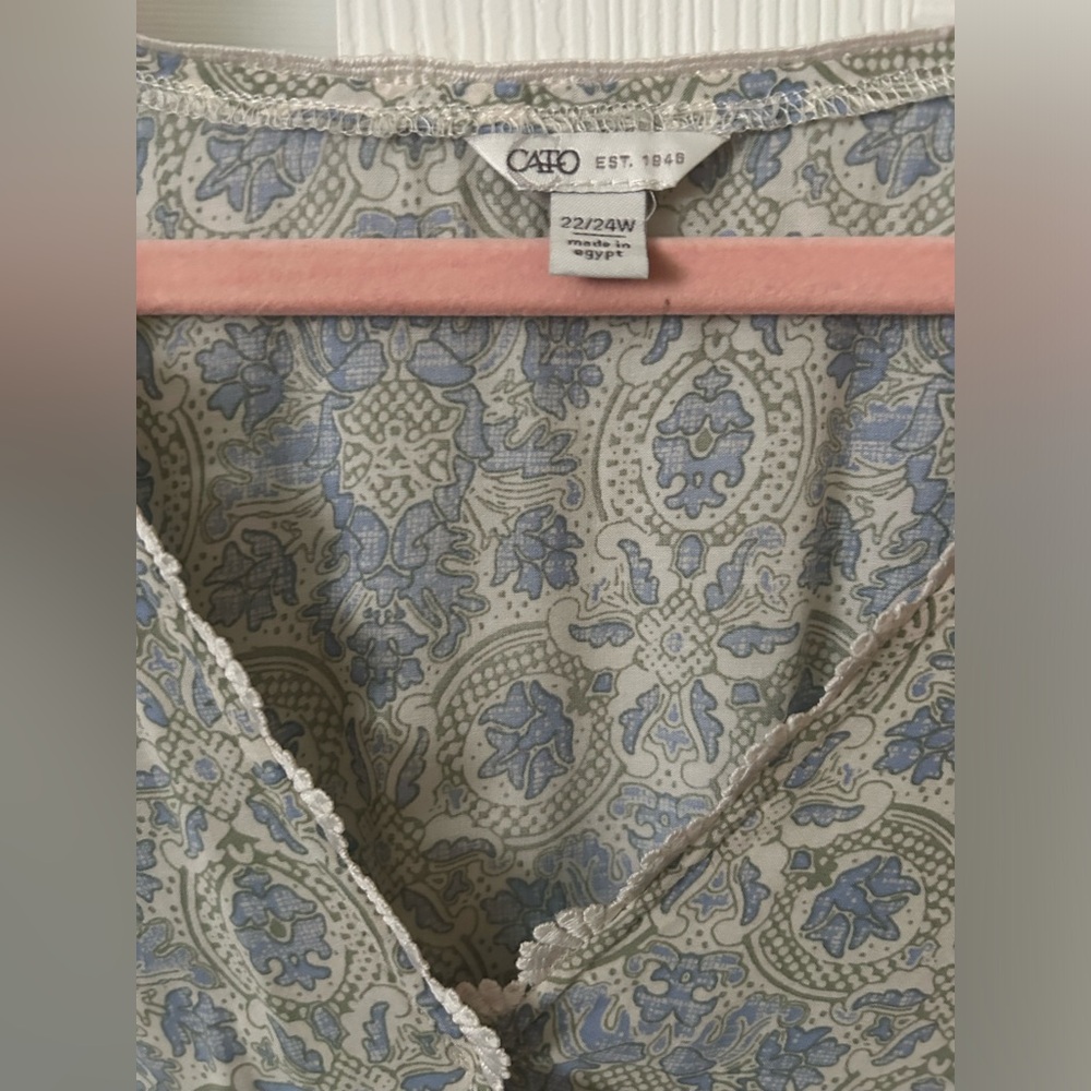 Cato Floral Patchwork V-Neck Crossover Blouse In … - image 3